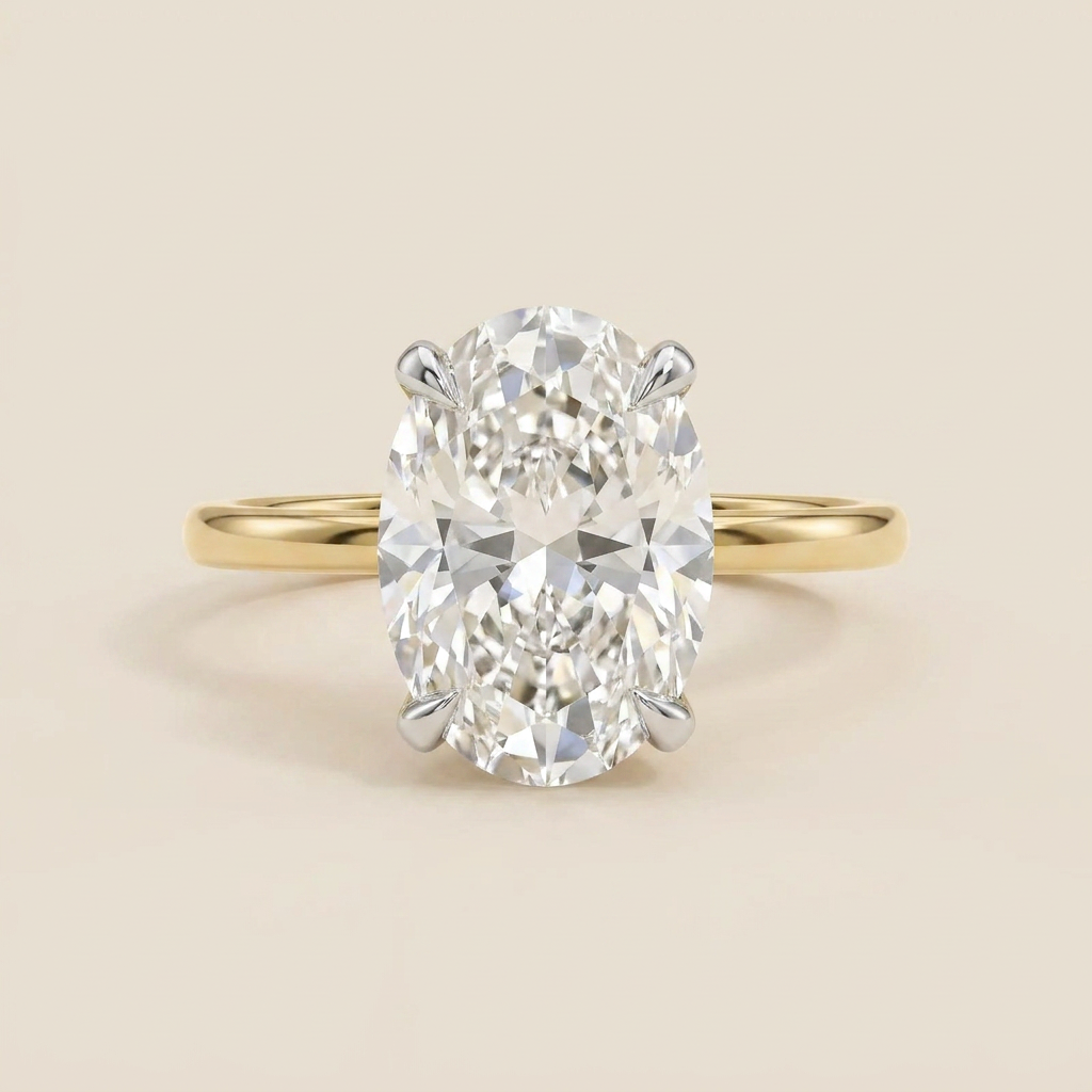 Moissanite 1.90 CT Oval Cut Diamond Solitaire Ring