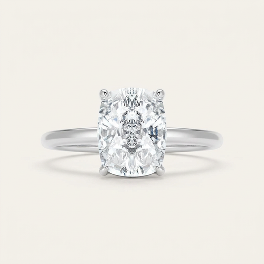 Lab Grown 2.00 CT Elongated Cushion Cut Diamond Solitaire Ring