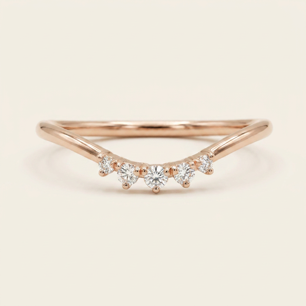 Moissanite 0.18 CT Round Cut Diamond Ring (V-Artdeco)