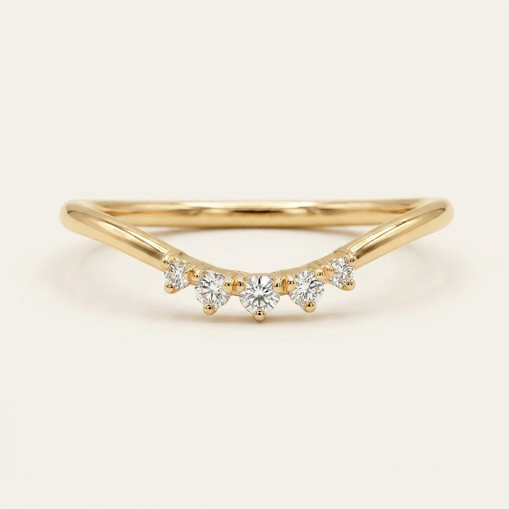 Moissanite 0.18 CT Round Cut Diamond Ring (V-Artdeco)
