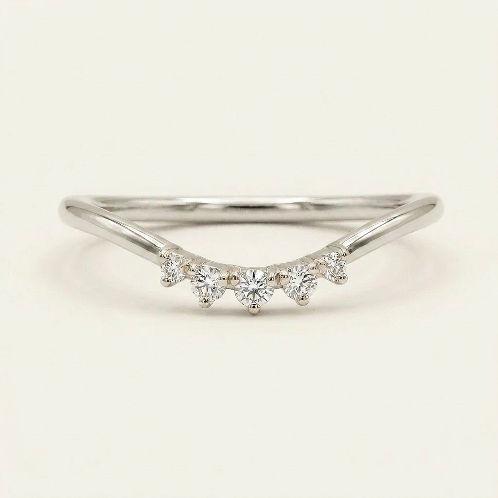 Moissanite 0.18 CT Round Cut Diamond Ring (V-Artdeco)