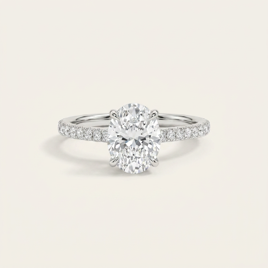 Moissanite 2.05 CT Oval Cut Diamond Solitaire Ring (V-Artdeco)