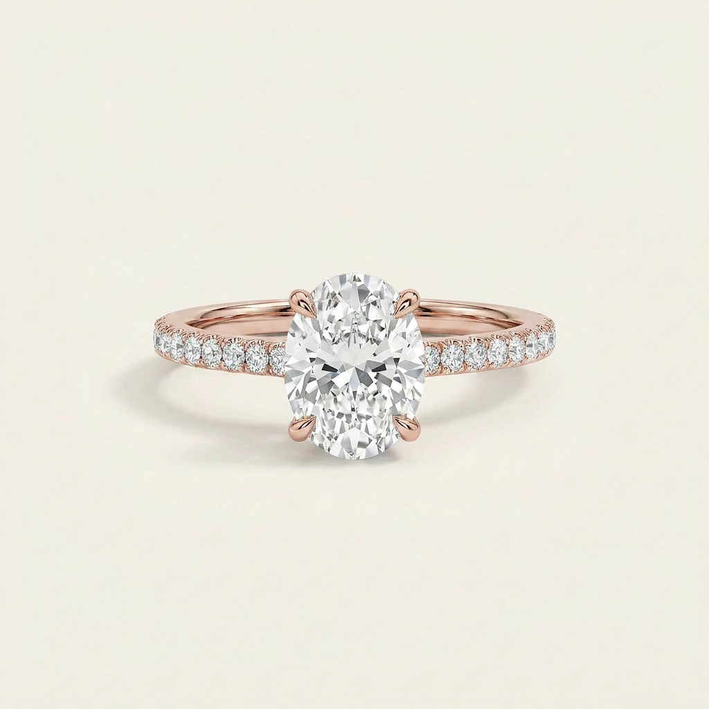 Moissanite 2.05 CT Oval Cut Diamond Solitaire Ring (V-Artdeco)