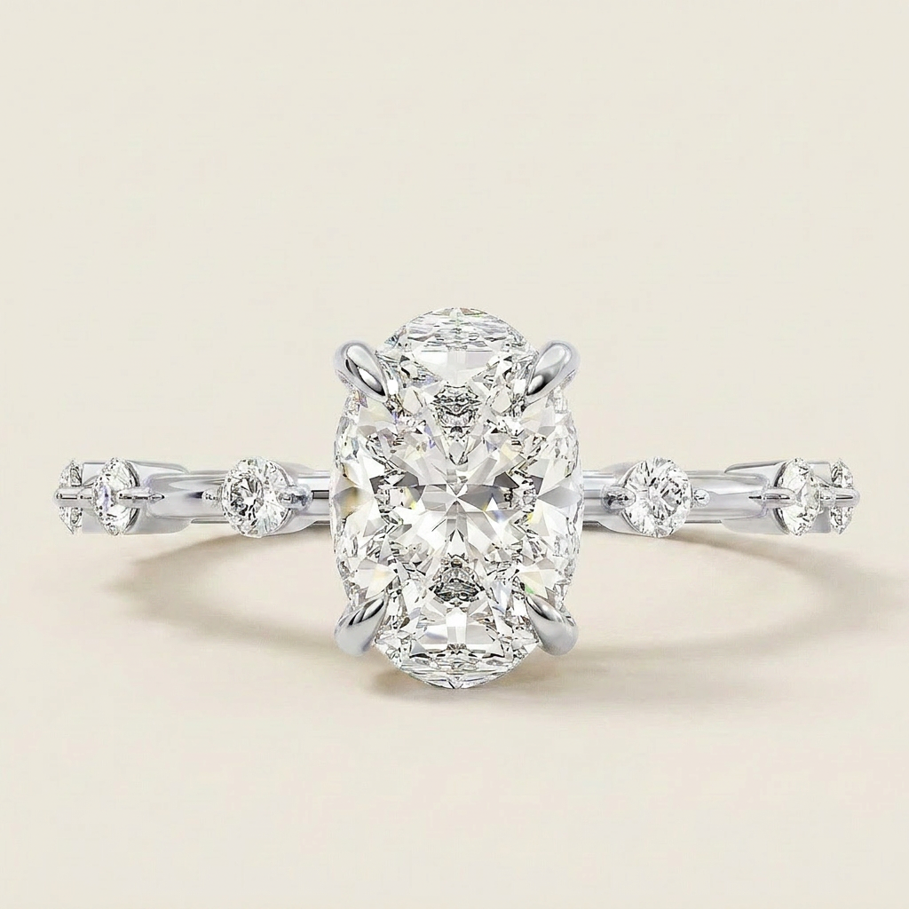 Moissanite 1.50 CT Oval Cut Diamond Solitaire Ring