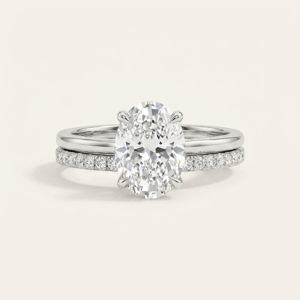 Moissanite 2.30 CT Oval Cut Diamond Solitaire Ring