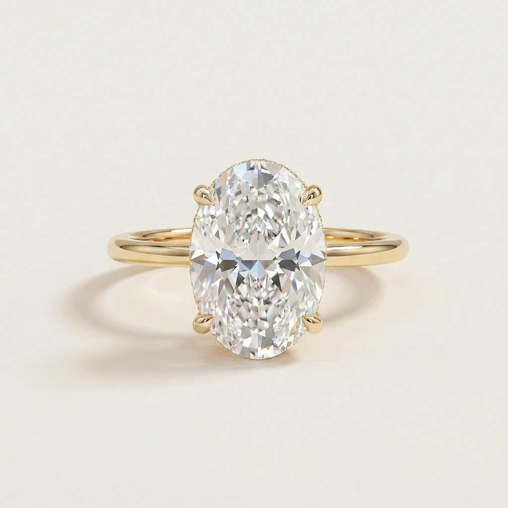 Moissanite 3.50 CT Oval Cut Diamond Solitaire Ring