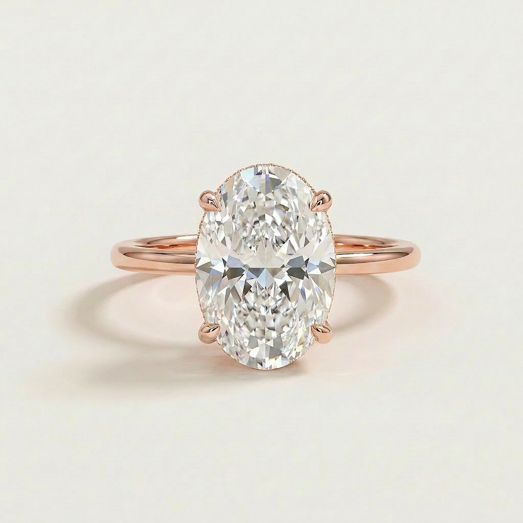 Moissanite 3.50 CT Oval Cut Diamond Solitaire Ring