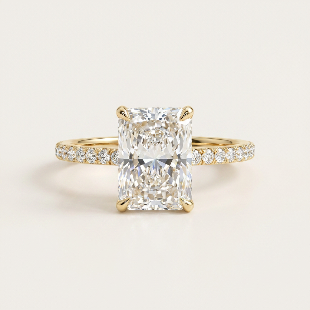 Lab Grown 1.70 CT Radiant Cut Diamond Solitaire Ring