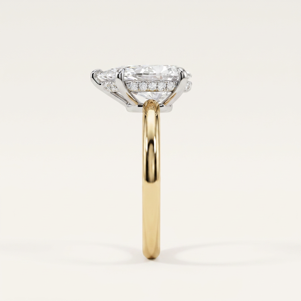 Moissanite 3.41 CT Pear Cut Diamond Solitaire Ring