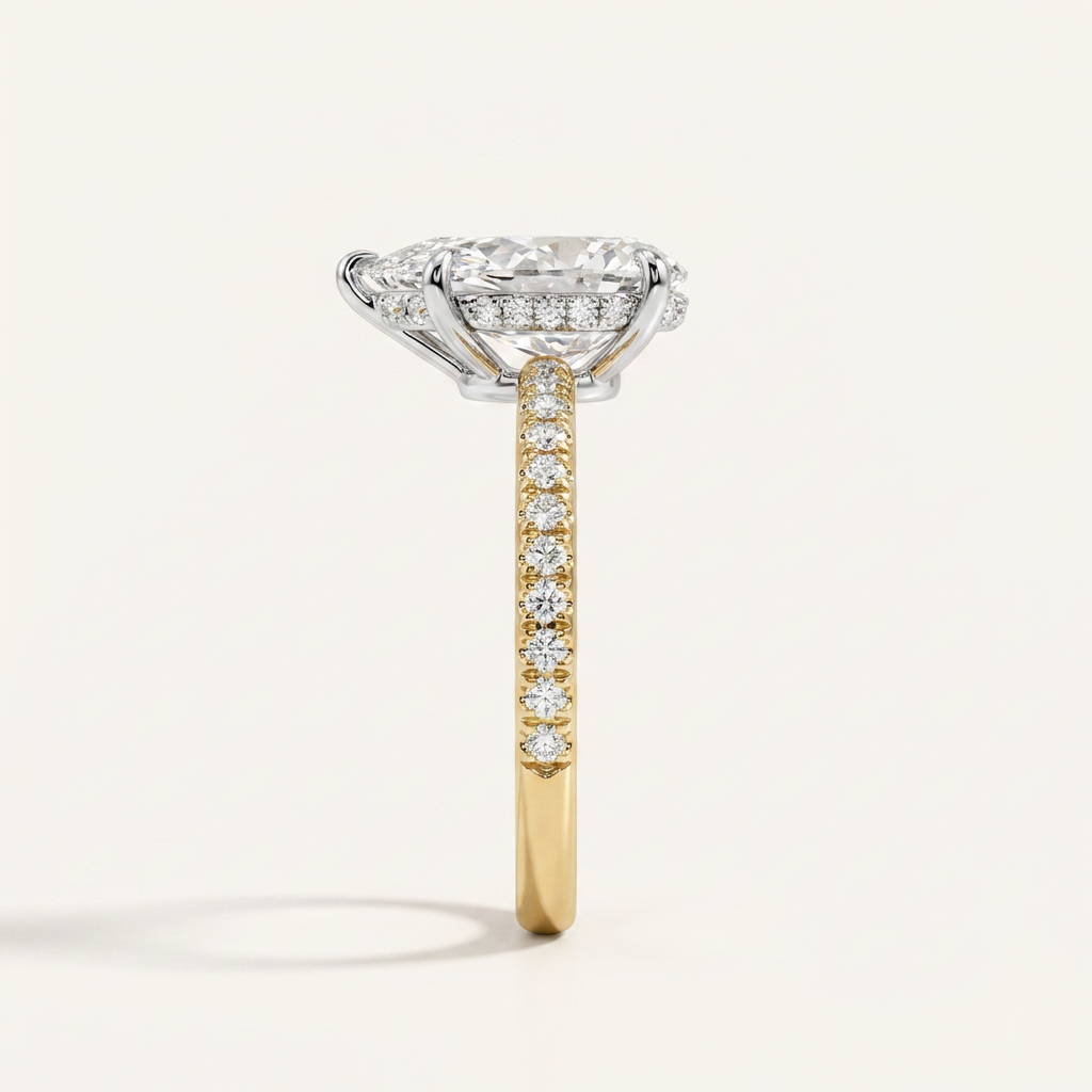 Moissanite 3.42 CT Pear Cut Diamond Solitaire Ring