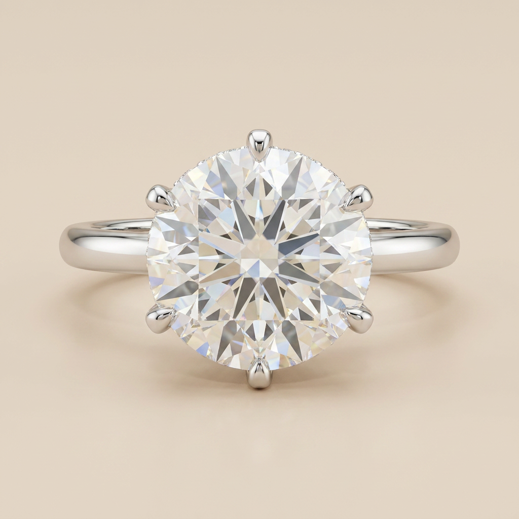 Moissanite 2.70 CT Round Cut Diamond Solitaire Ring