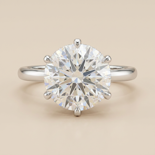 Moissanite 2.70 CT Round Cut Diamond Solitaire Ring