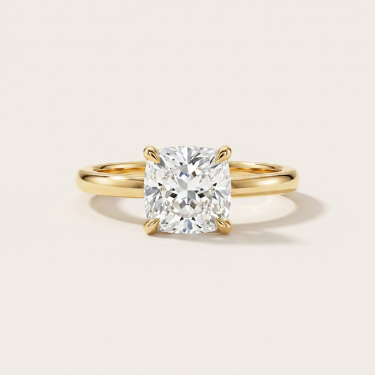 Moissanite 3.00 CT Cushion Cut Diamond Dainty Solitaire Ring