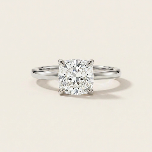 Moissanite 3.00 CT Cushion Cut Diamond Dainty Solitaire Ring
