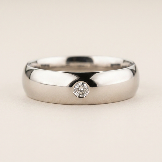 0.10 CT Round Cut Salt and Pepper Diamond Ring (V-Pepper)