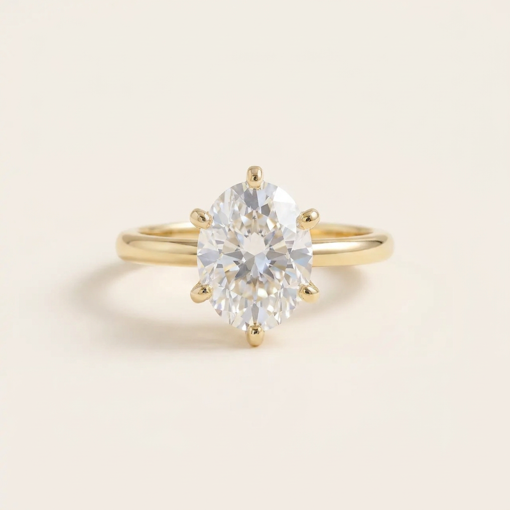 Moissanite 3.00 CT Oval Cut Solitaire Ring