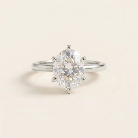 Moissanite 3.00 CT Oval Cut Solitaire Ring