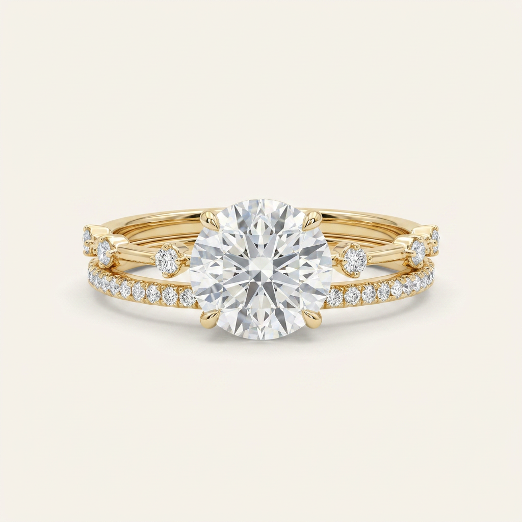 Moissanite 3.65 CT Round Cut Diamond Solitaire Ring