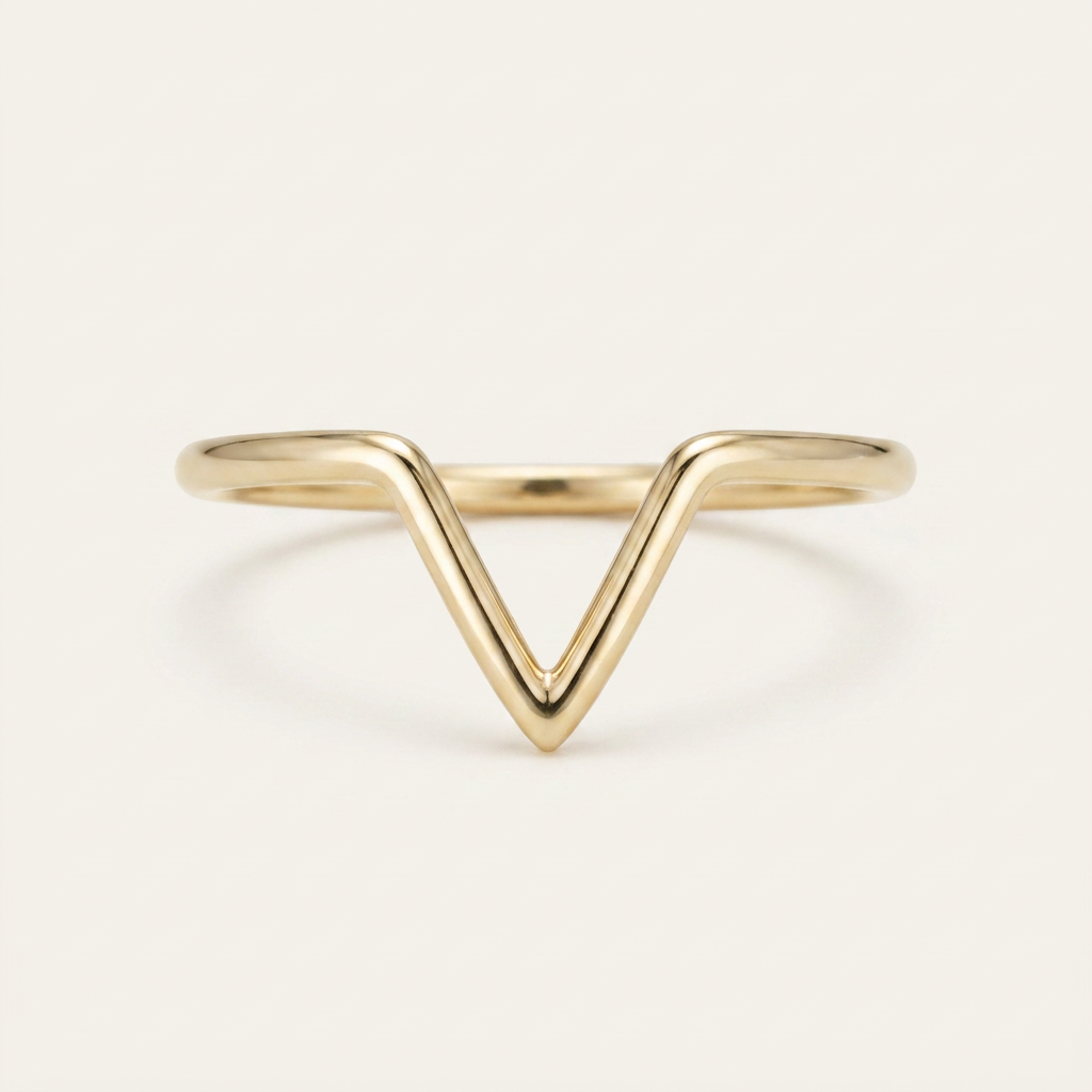 V-Shape Plain Wedding Band