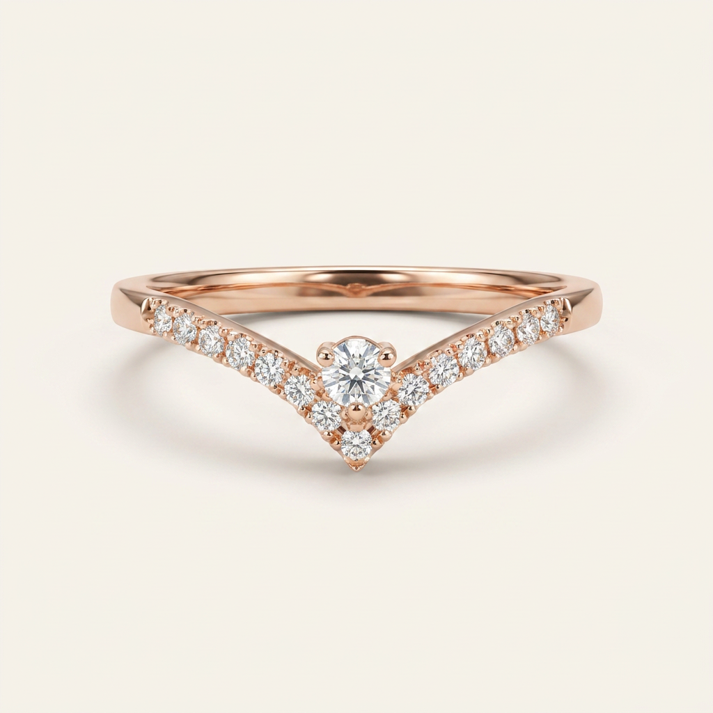 Moissanite 0.21 CT Round Cut Diamond Ring