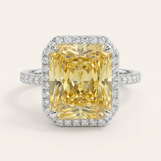 Moissanite 2.50 CT Radiant Cut Diamond Halo Ring