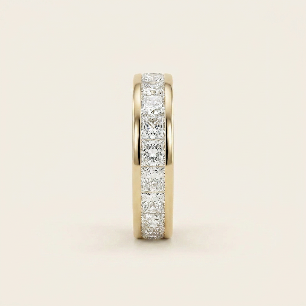 Moissanite 4.16 CT Princess Cut Diamond Ring