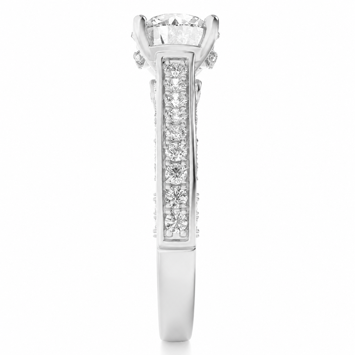 Lab Grown Diamond 2.00 CT Round Cut Hidden Halo Ring