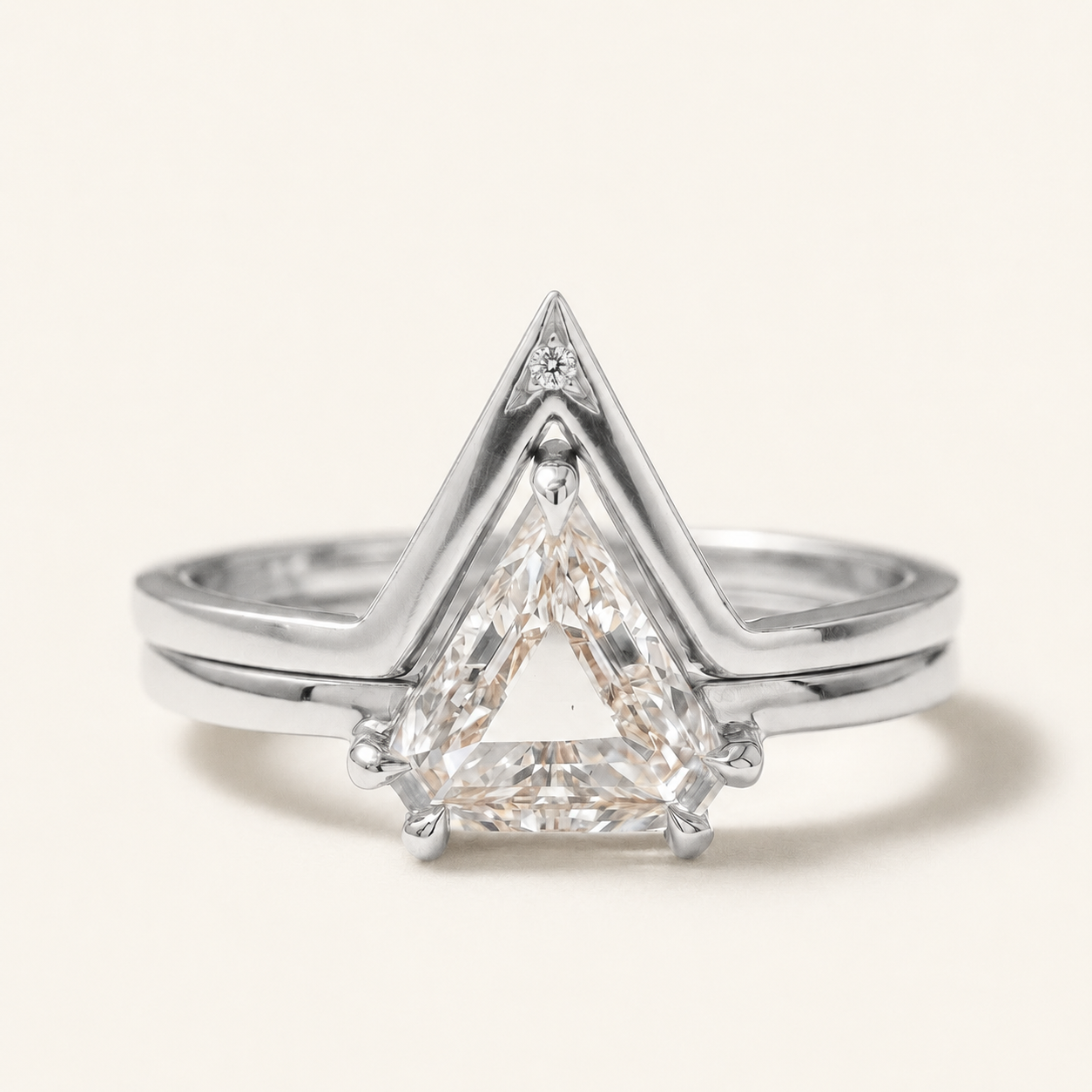 1.50 CT Shield Cut Salt and Pepper Diamond Solitaire Ring