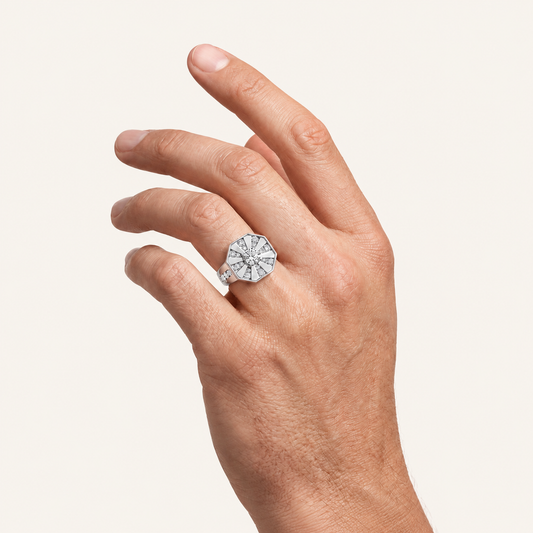 Lab Grown Diamond 3.00 CT Round Cut Men's Ring