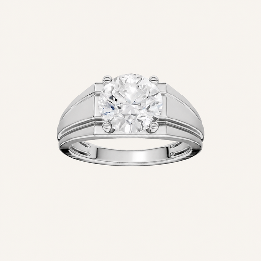 Lab Grown Diamond 3.00 CT Round Cut Men's Ring