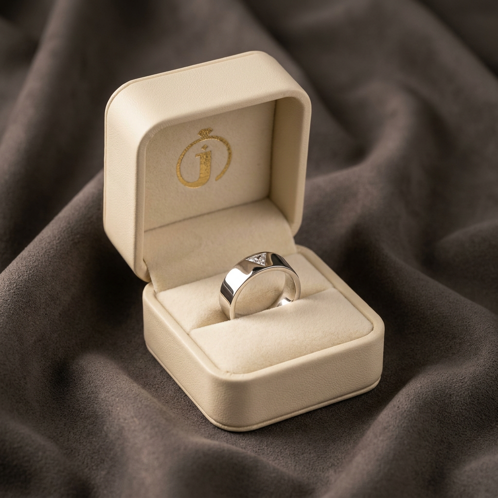 0.10 CT Triangle Cut Salt and Pepper Diamond Ring (V1)