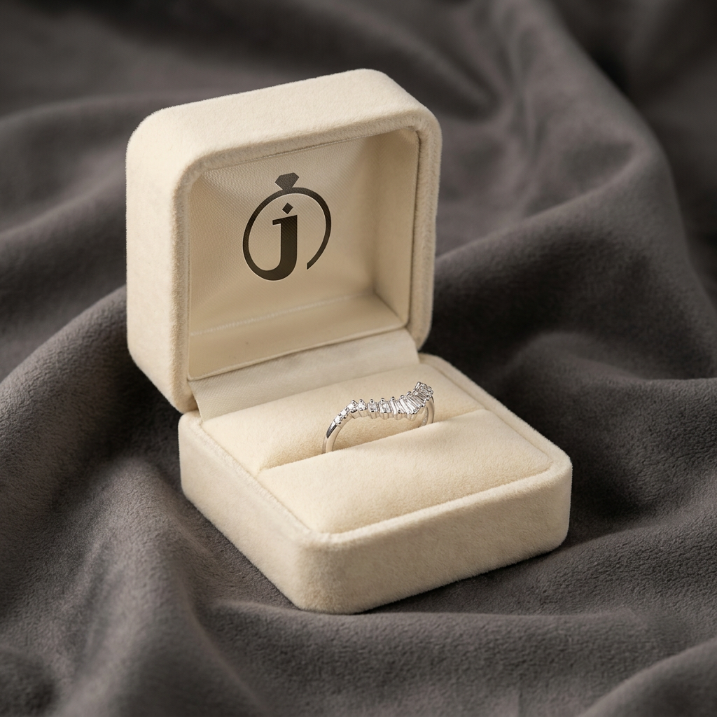 Moissanite 0.40 CT Baguette & Round Cut Diamond Ring