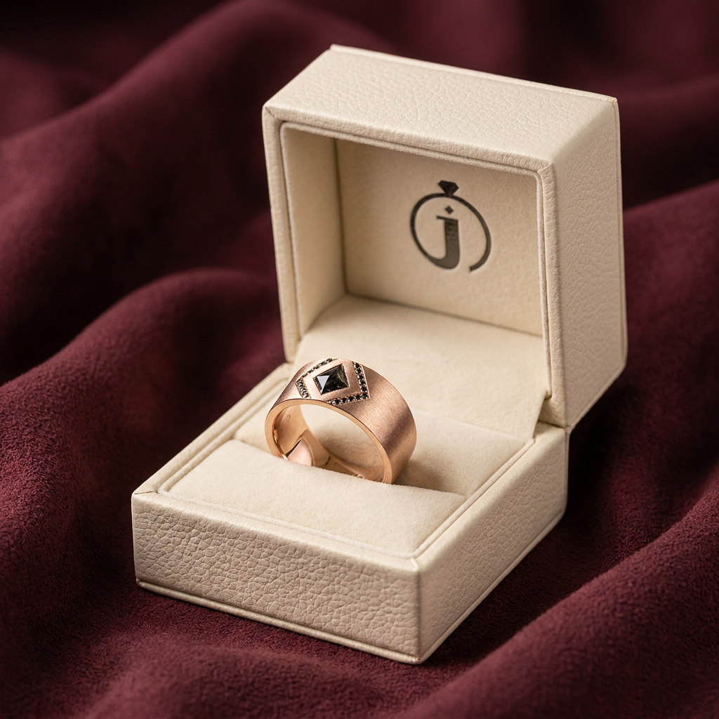 0.10 CT Kite Cut Salt and Pepper Diamond Ring