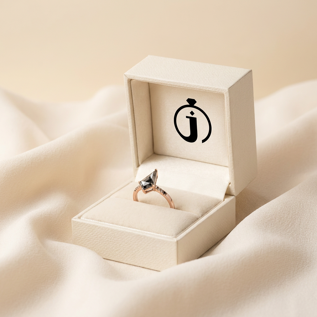1.90 CT Kite Cut Salt and Pepper Diamond Solitaire Ring
