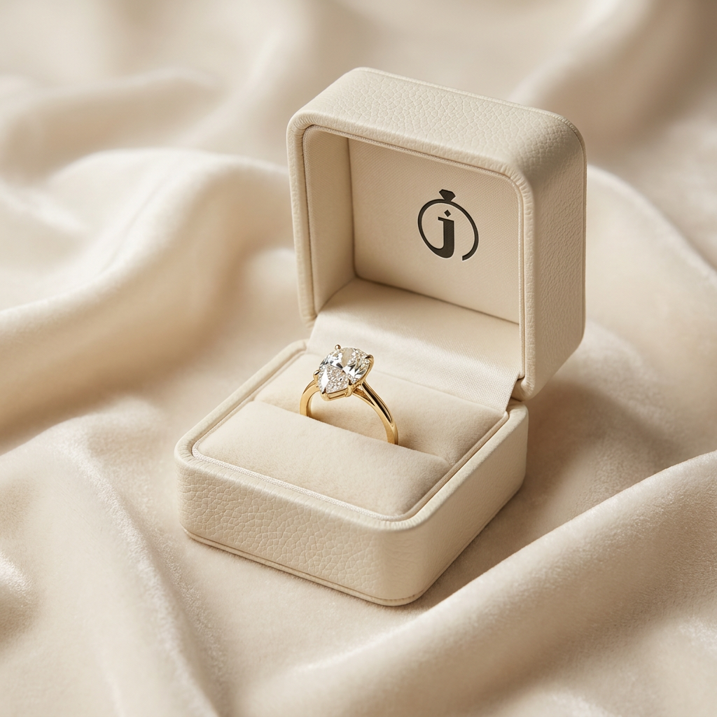 Moissanite 2.91 CT Pear Cut Diamond Solitaire Ring