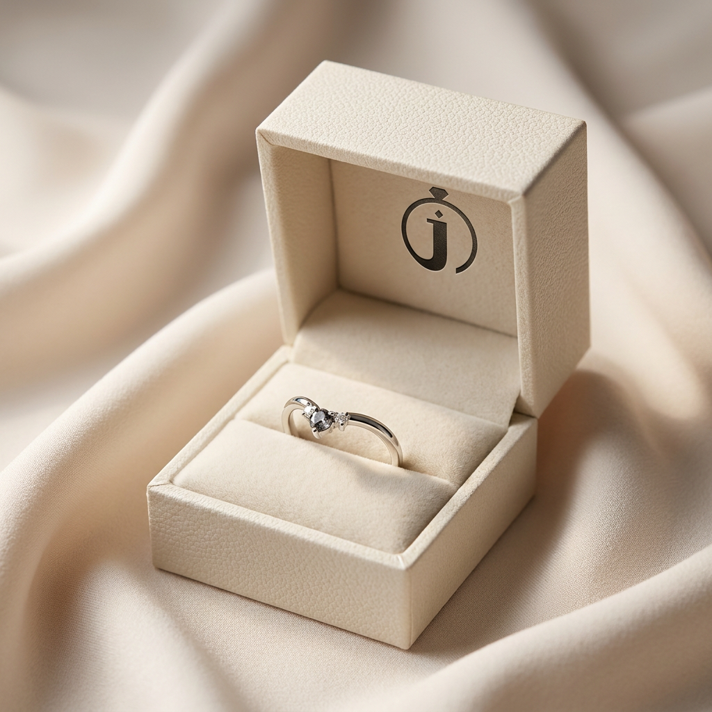 0.15 CT Round Cut Salt and Pepper Diamond Ring