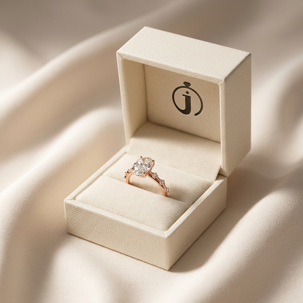 Moissanite 3.00 CT Oval & Round Cut Diamond Solitaire Ring (V-Avantgarde)