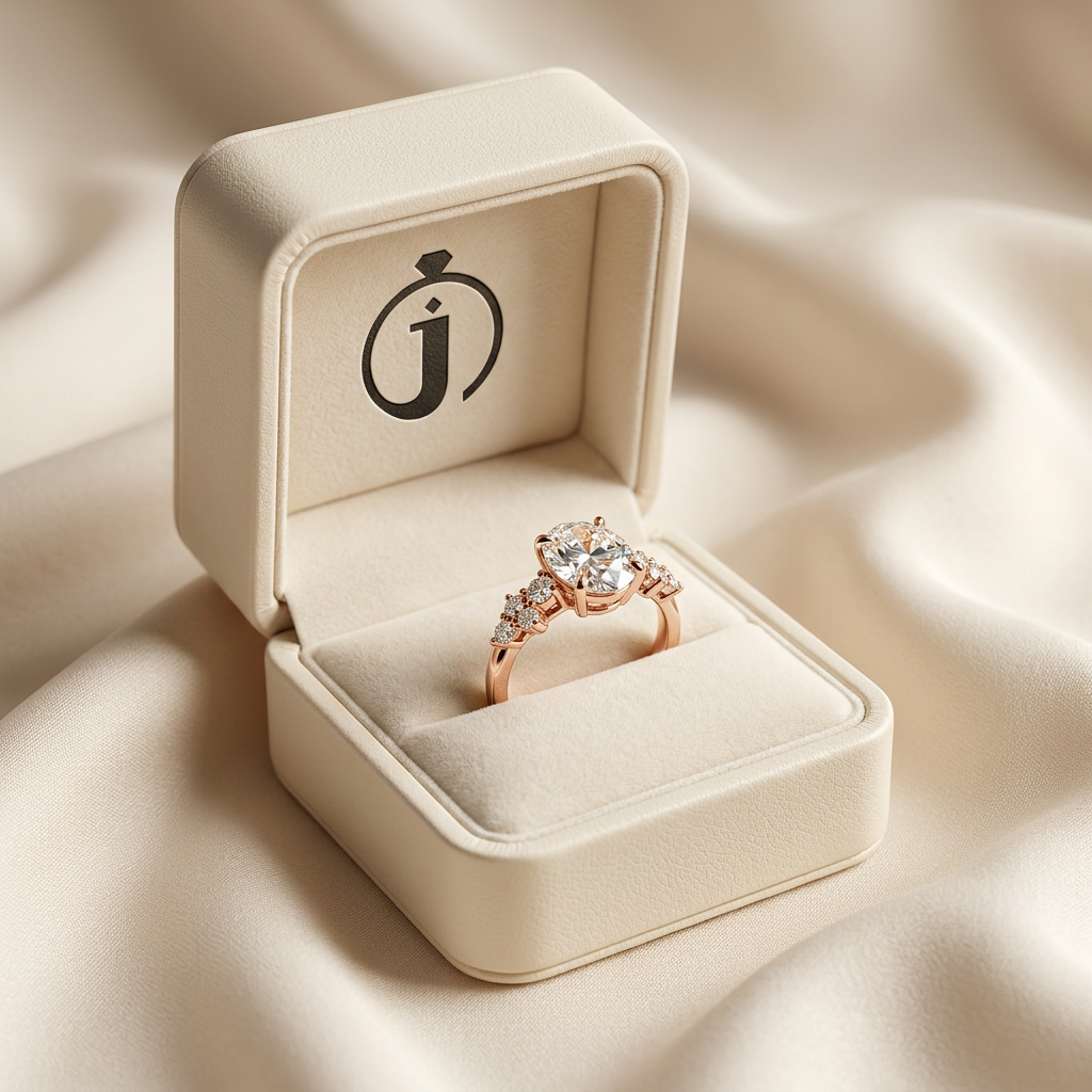 Moissanite 3.75 CT Oval & Round Cut Diamond Solitaire Ring