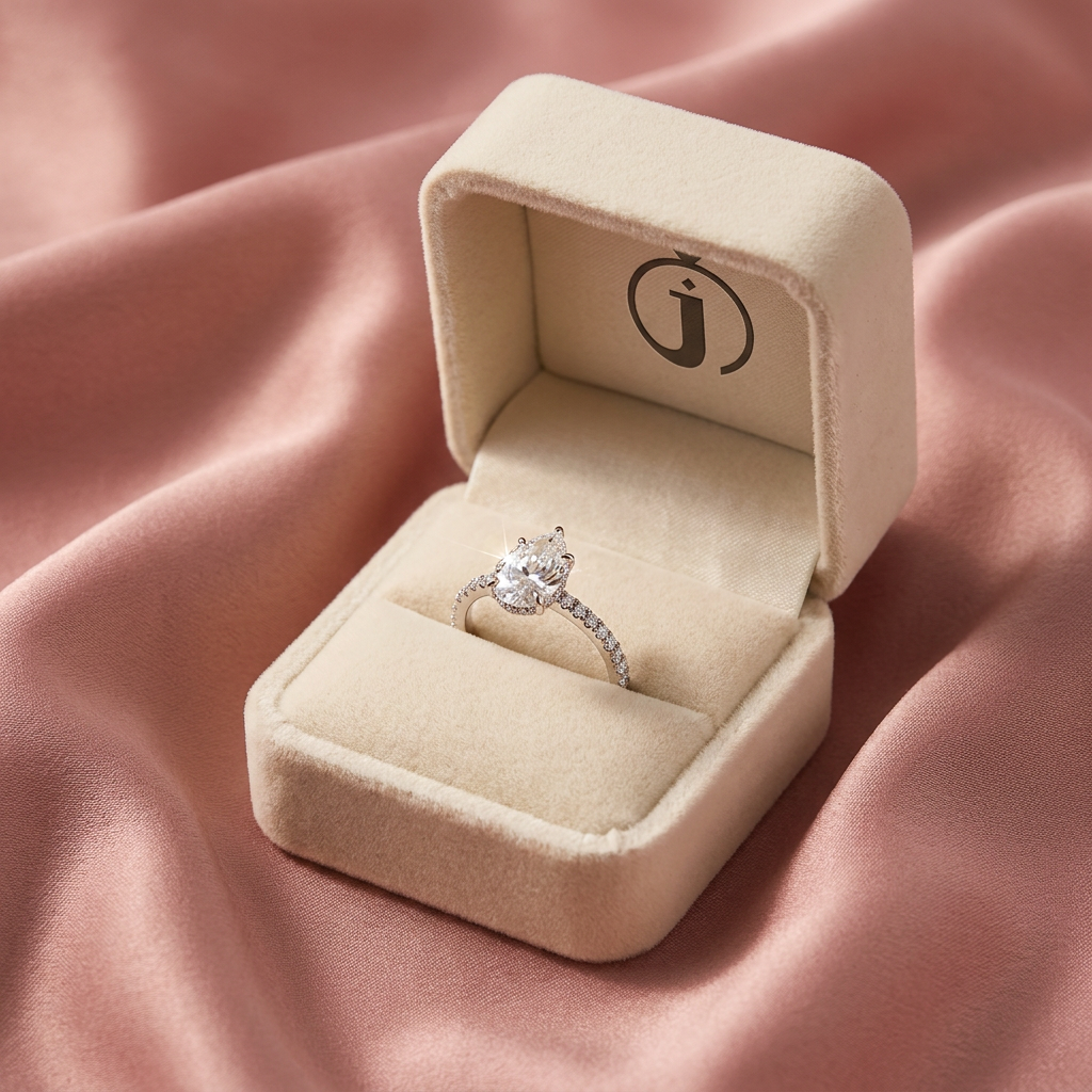 Moissanite 2.50 CT Pear Cut Diamond Solitaire Ring (V-Artnouveau)