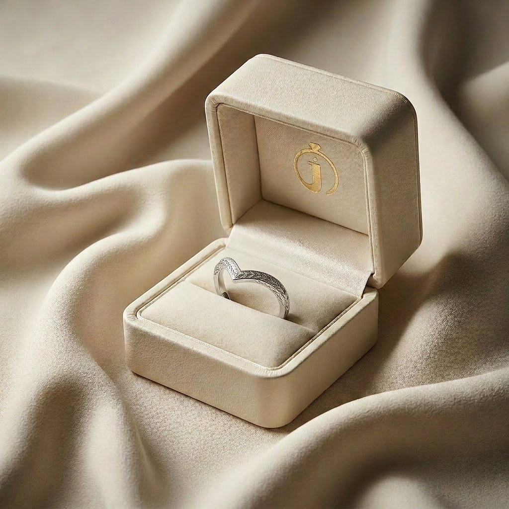 Vintage Notched Cuff Plain Wedding Band