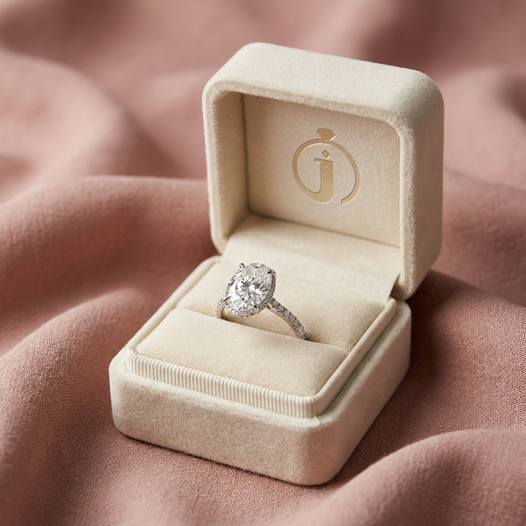 Moissanite 3.50 CT Oval & Round Cut Diamond Solitaire Ring (V-Gothic)