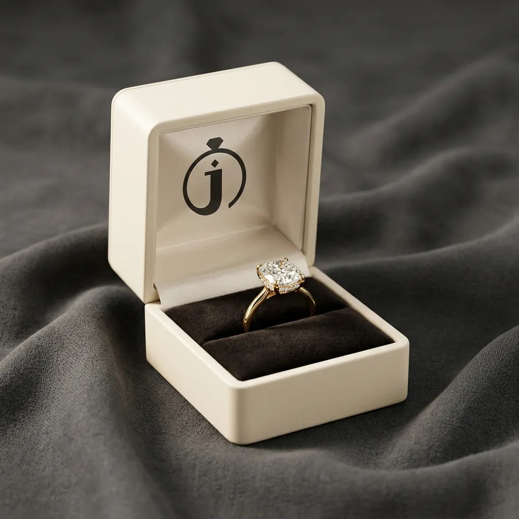 Moissanite 3.20 CT Cushion Cut Diamond Solitaire Ring