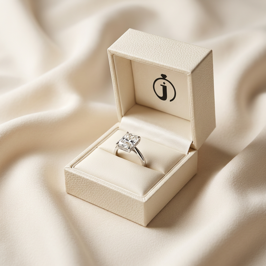 Moissanite 3.10 CT Radiant Cut Diamond Solitaire Ring (V-Moisaanite)