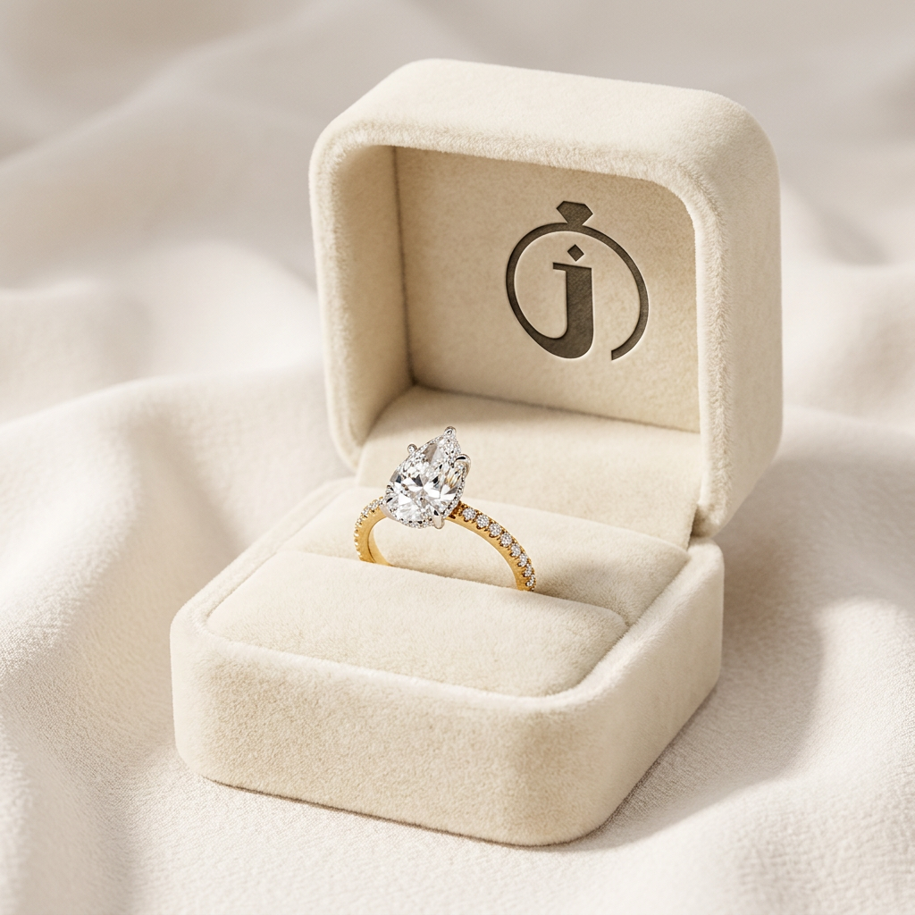 Moissanite 3.42 CT Pear Cut Diamond Solitaire Ring