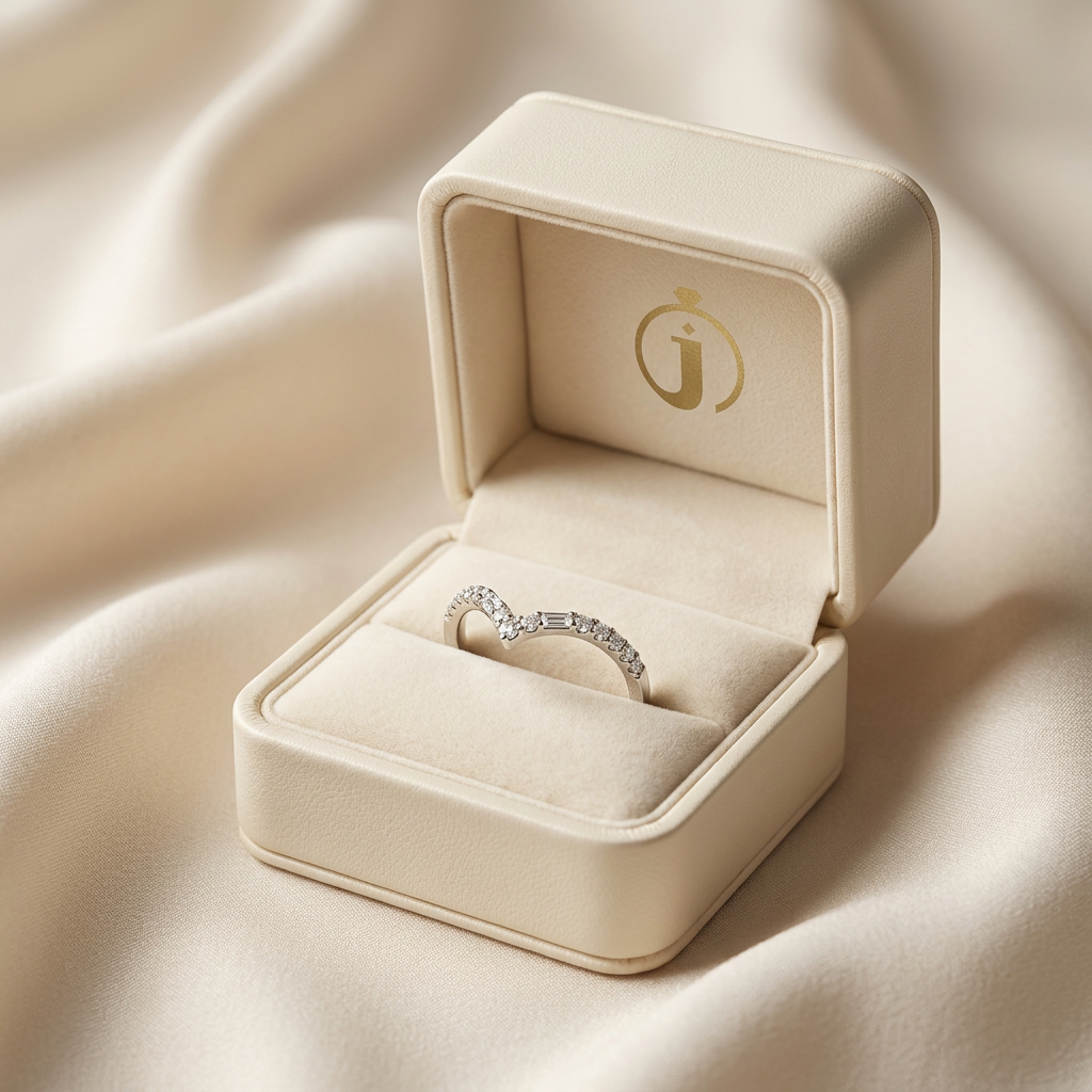 Moissanite 0.29 CT Baguette & Round Cut Diamond Ring
