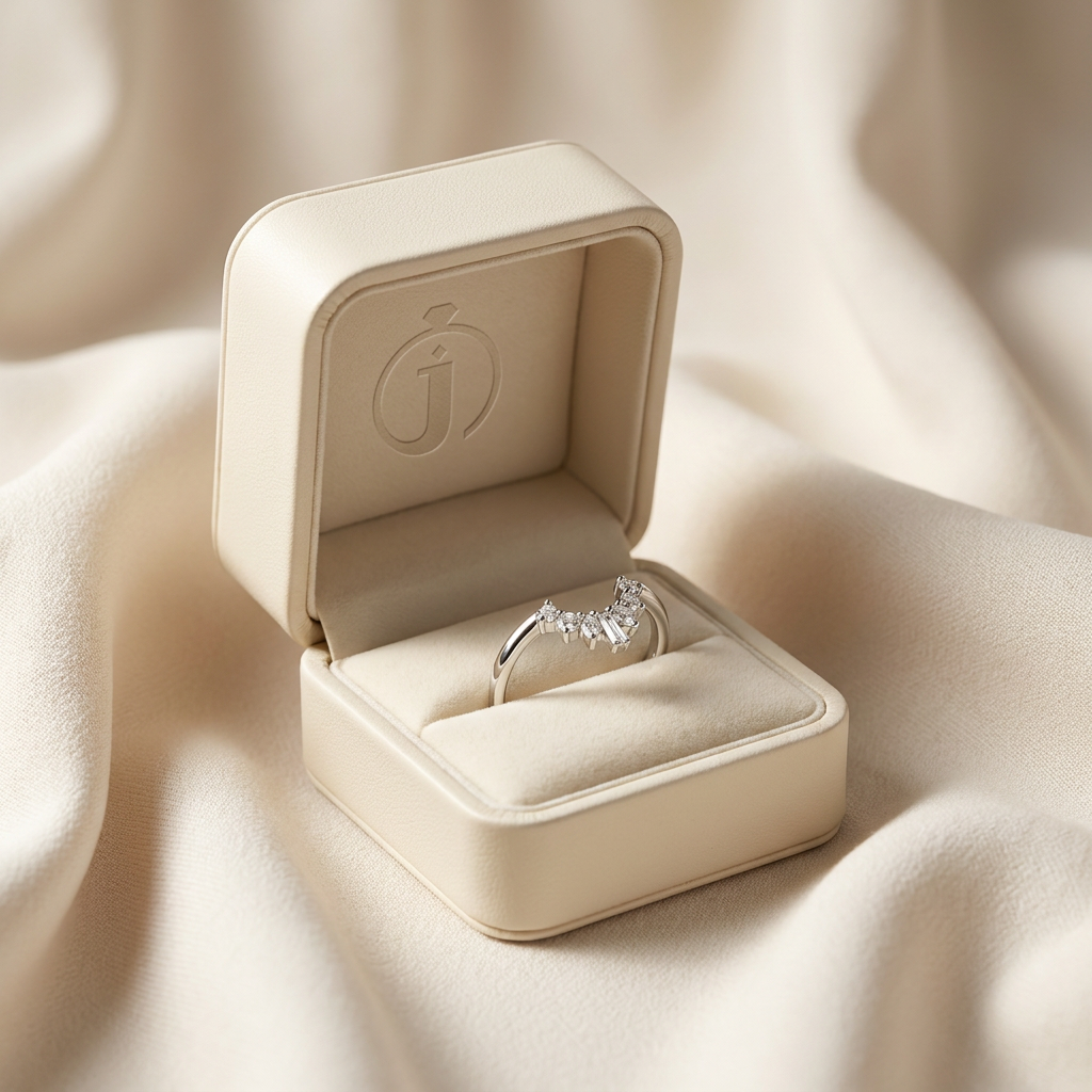 Moissanite 0.26 CT Marquise & Baguette Cut Diamond Ring