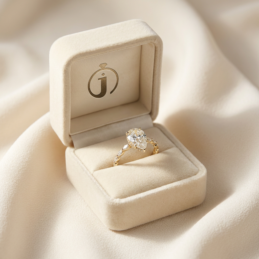 Moissanite 3.10 CT Pear Cut Diamond Solitaire Ring