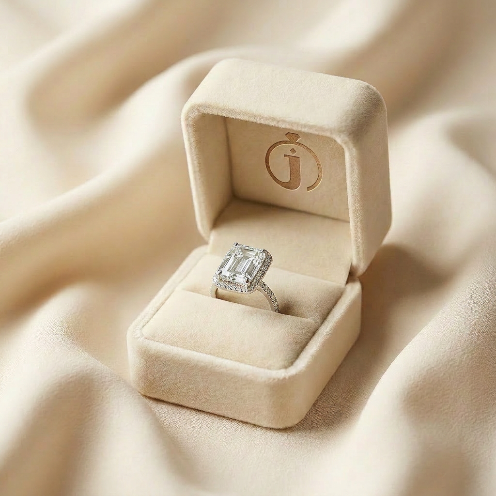 Moissanite 3.70 CT Radiant Cut Diamond Halo Ring