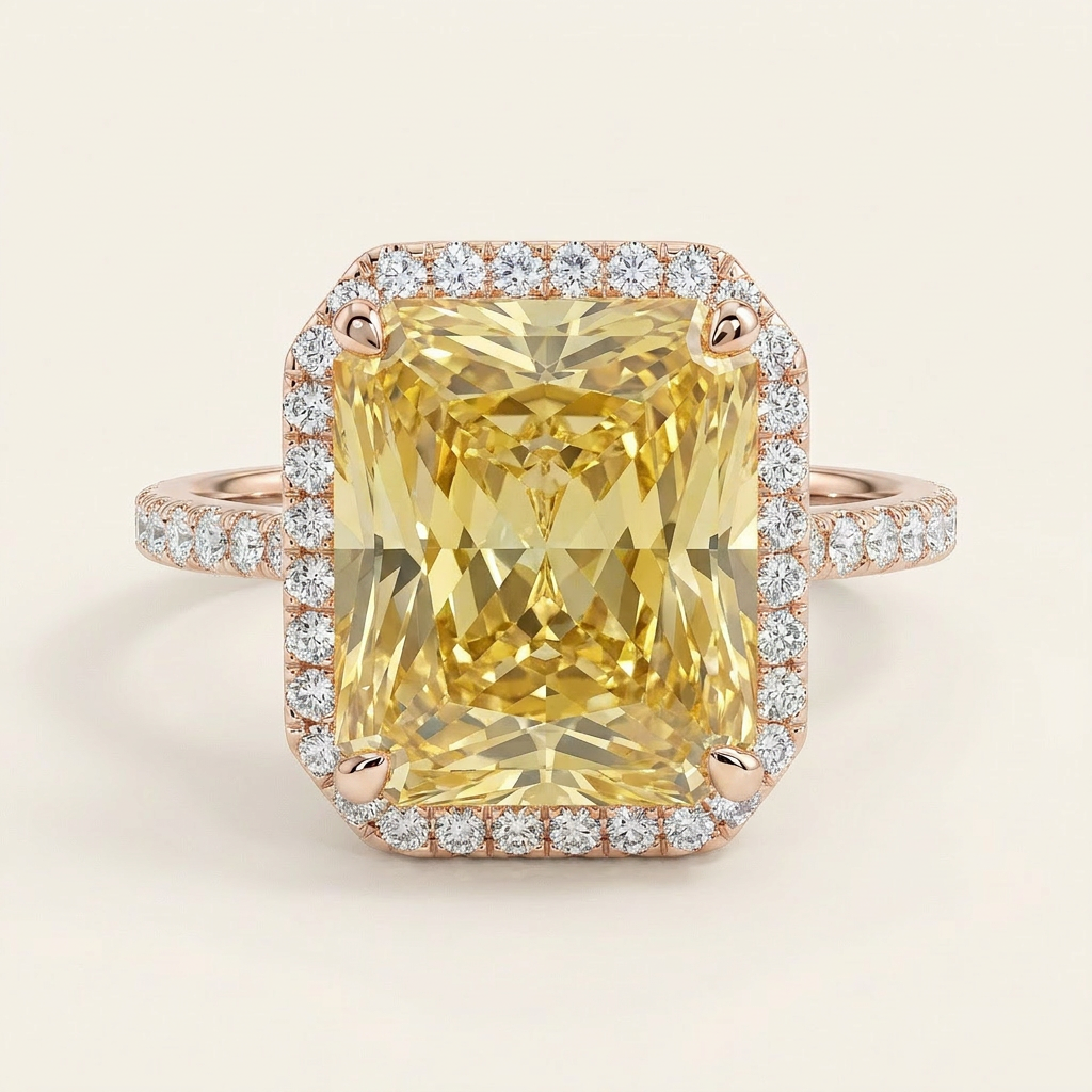Moissanite 2.50 CT Radiant Cut Diamond Halo Ring