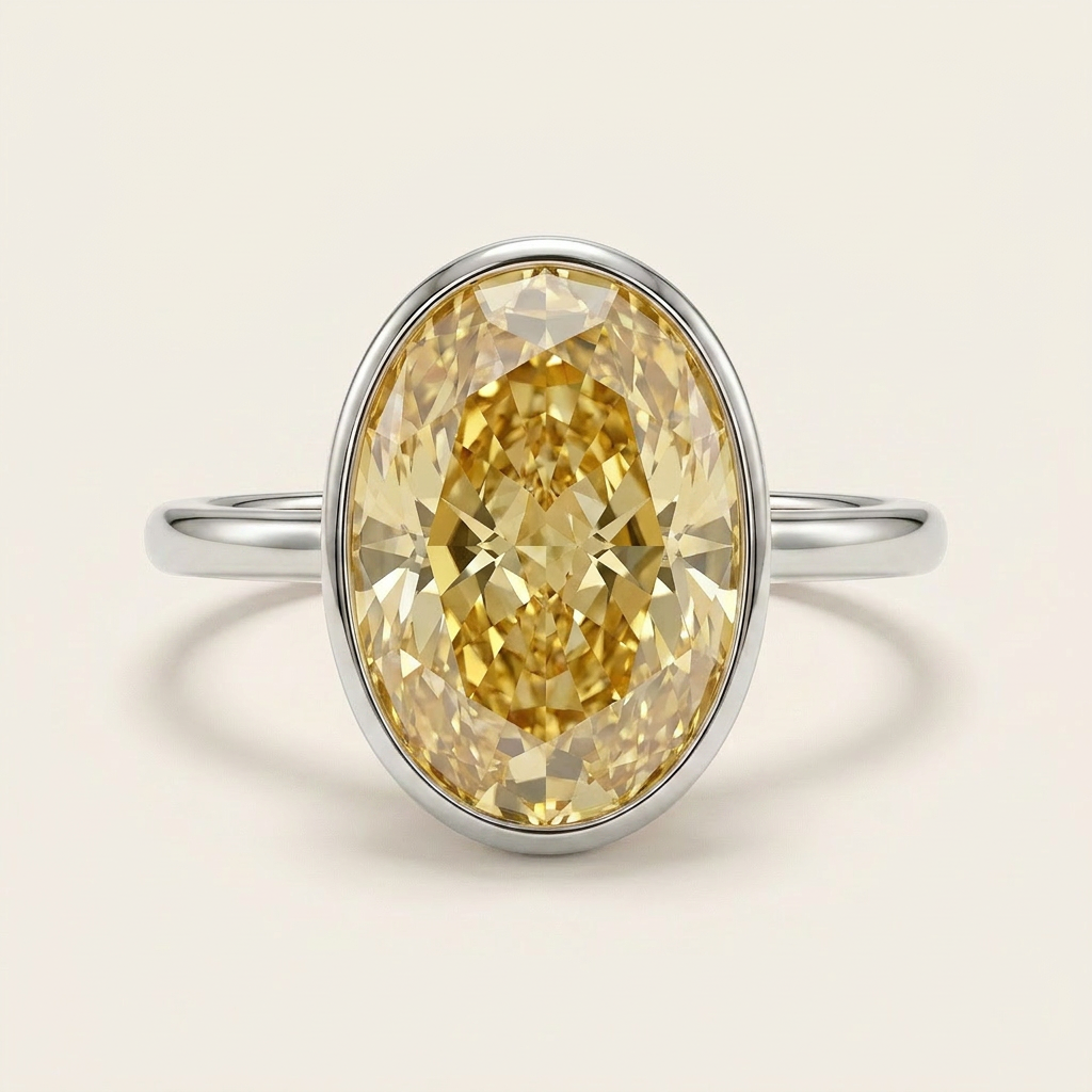 Moissanite 2.35 CT Oval Cut Diamond Solitaire Ring